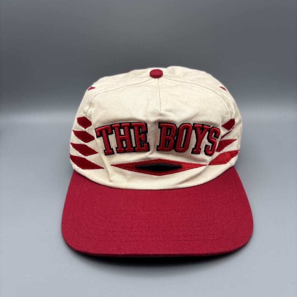 Barstool Sports The Boys Red Cream Beige Hat SnapBack Cap Diamond